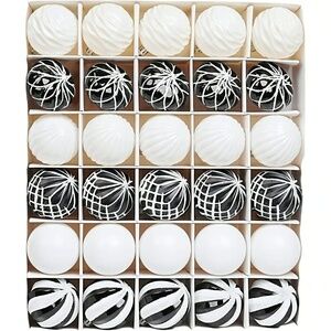 30-Piece Christmas Ornament Set - Festive Tree Decor for Holidays & Weddings